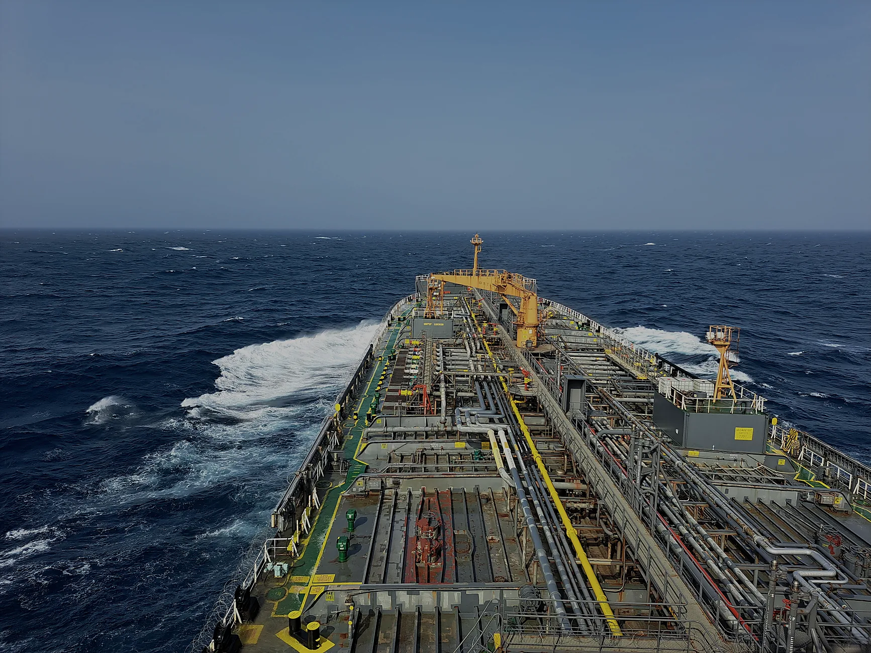 Industrial vessel deck operating at sea